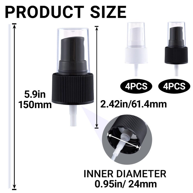Winsyison 8pcs Fine Mist Sprayer Caps, Plastic Spray Bottle Nozzle, Nozzle Tops Replacement for Cleaning Solutions- White & Black - Image 2